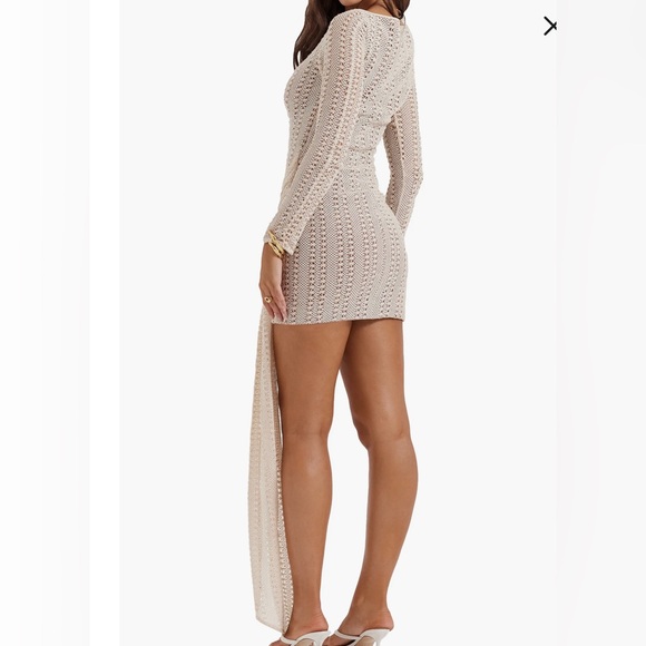 Carmelita Plunge Long Sleeve Knit Minidress | HOUSE OF CB - Picture 2 of 8